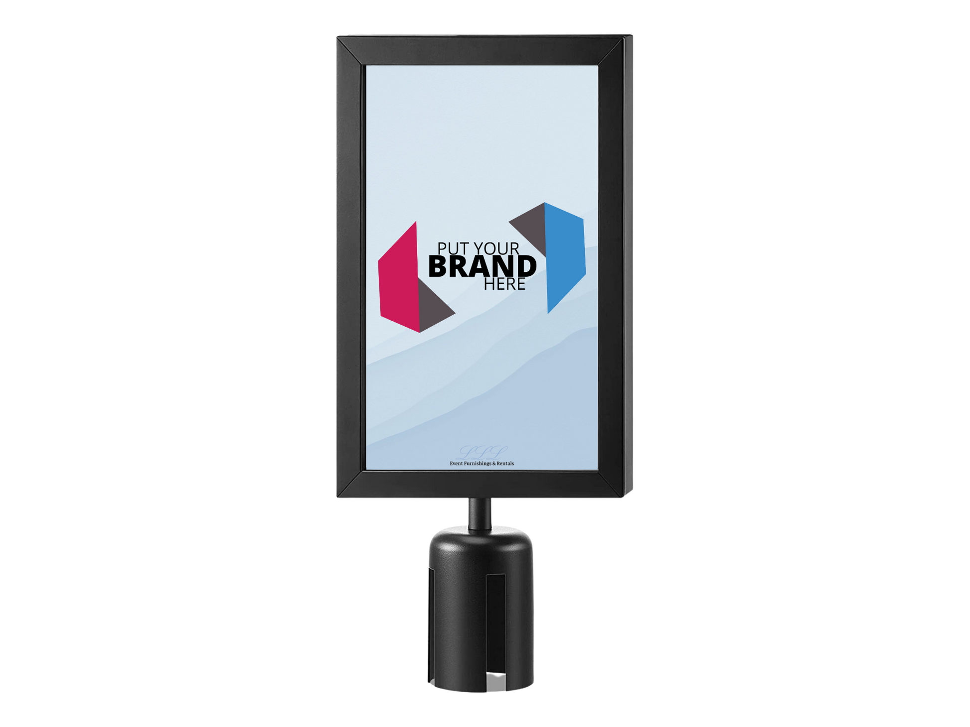 RETRACTABLE STANCHION W/ BRANDABLE DOUBLE-SIDED SIGN