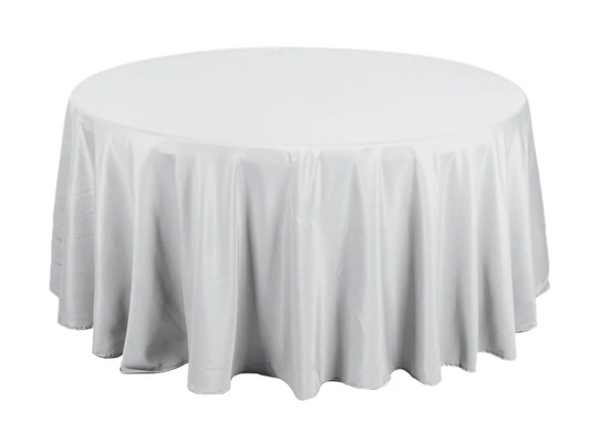 ROUND POLY LINEN - SILVER | 132"