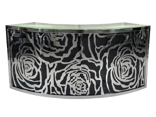 SKYY ROSE QUARTER CIRCLE BAR - BLACK W/ SILVER