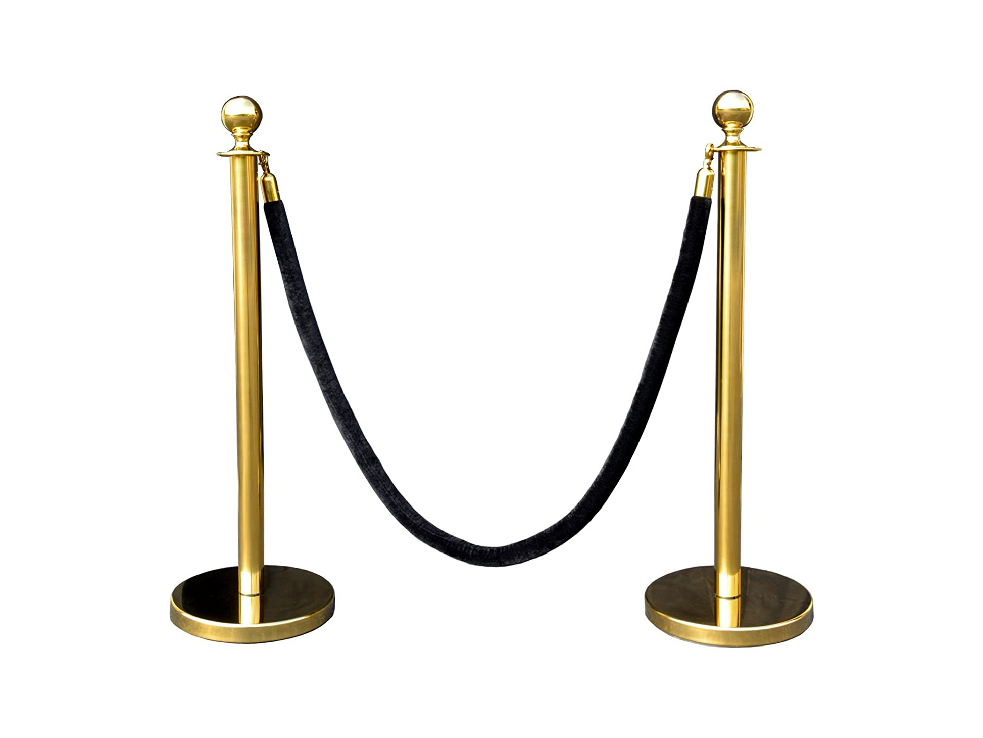 VELVET ROPE w/ GOLD CLASP - BLACK | 5FT