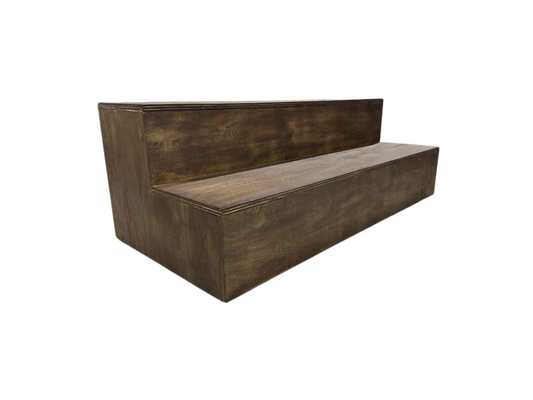 WOODEN 2-STEP STAIRWAY | PECAN