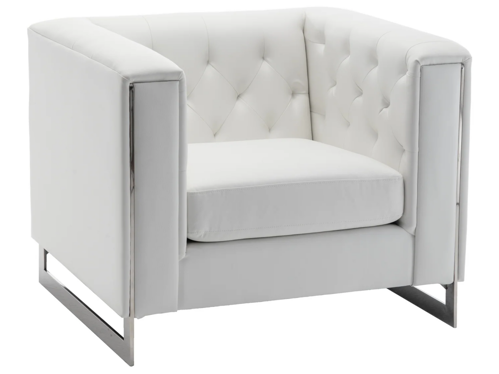 METRO CHROME ARMCHAIR - WHITE