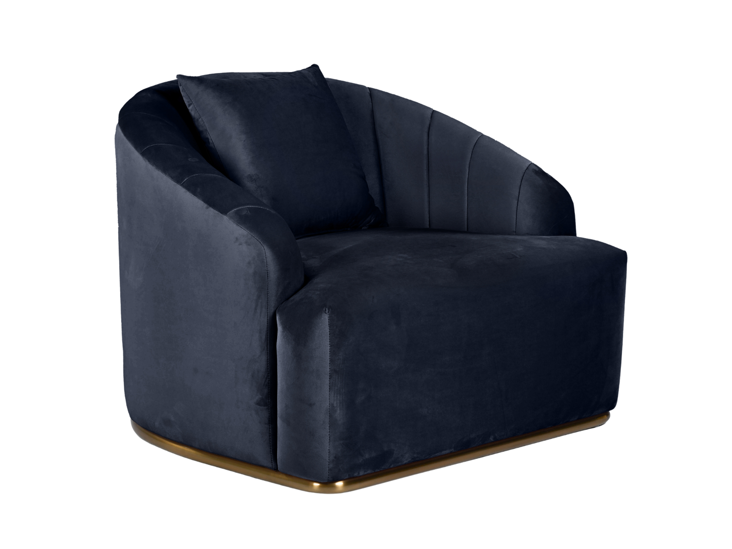 WORLD ARMCHAIR - BLACK - H 29" / W 38" / D 39" *Accepting Orders Now, Available April 2026 The World Armchair in Black features plush velvet material, a channel tufted backrest, and a gold base. Perfect for any event. Explore the WORLD COLLECTION inspired