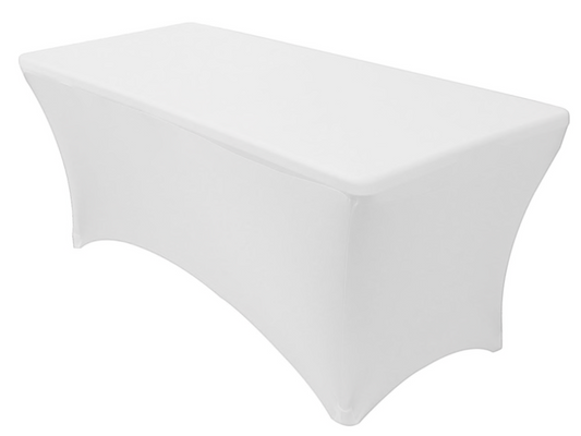 RECTANGULAR SPANDEX LINEN | 8ft - WHITE