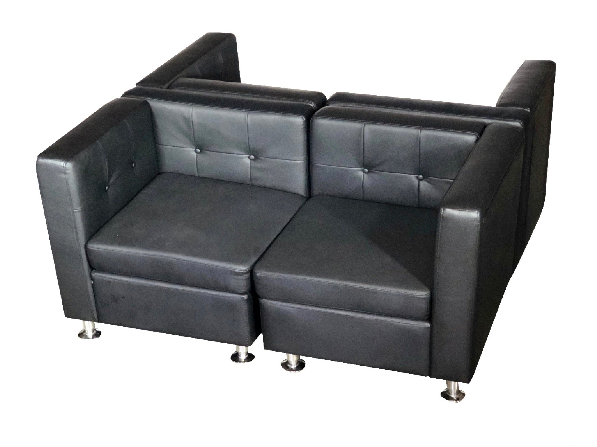 CLUB 4PC "H" SHAPED SECTIONAL - BLACK