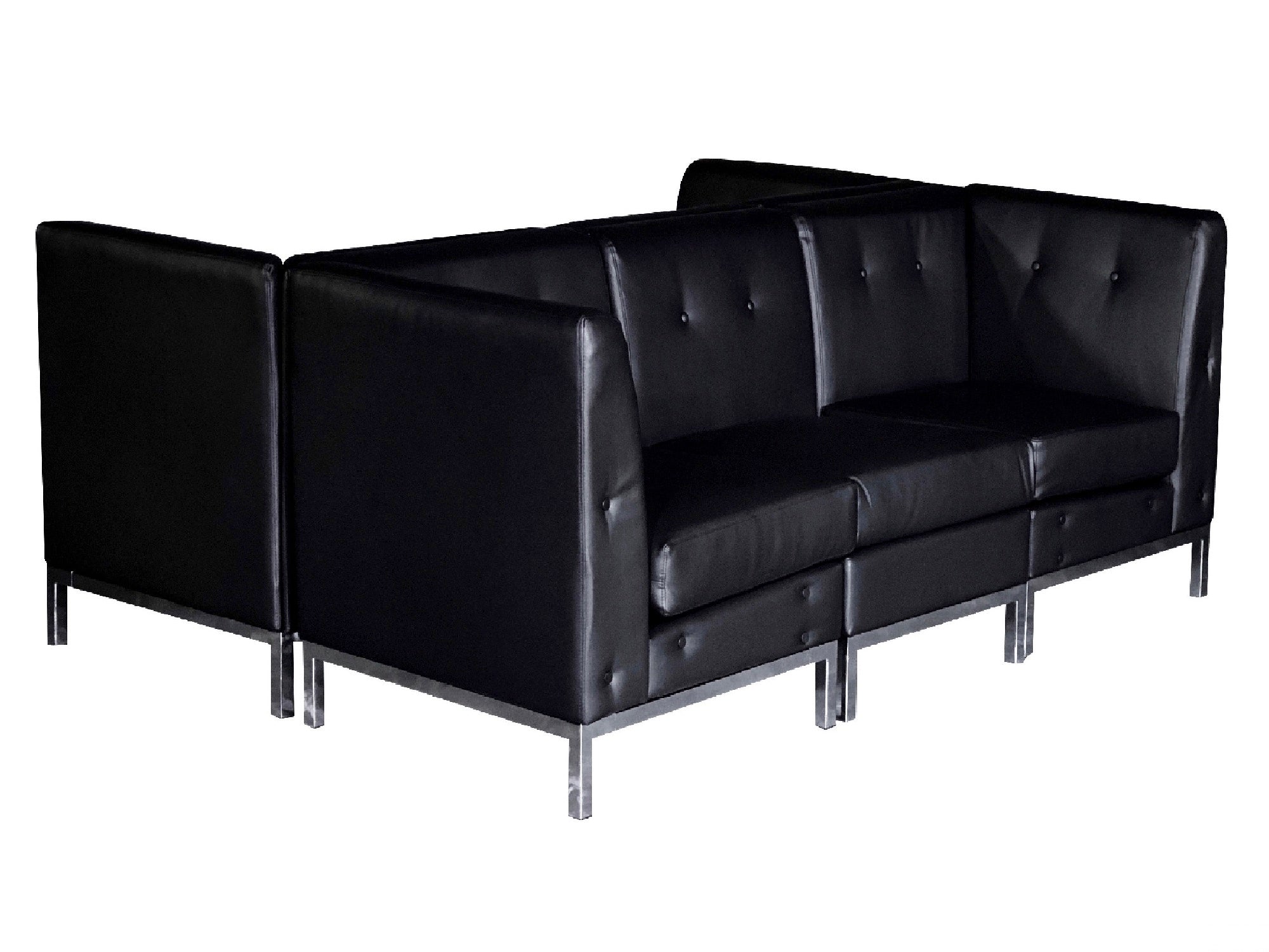 PEACHTREE 6PC "H" SHAPED SECTIONAL - BLACK