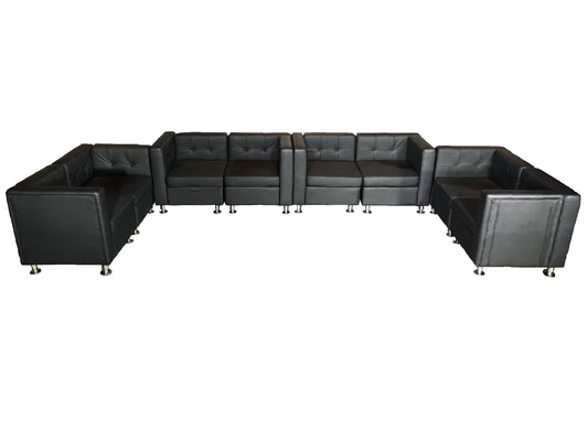 CLUB 8PC "U" SHAPED SECTIONAL - BLACK