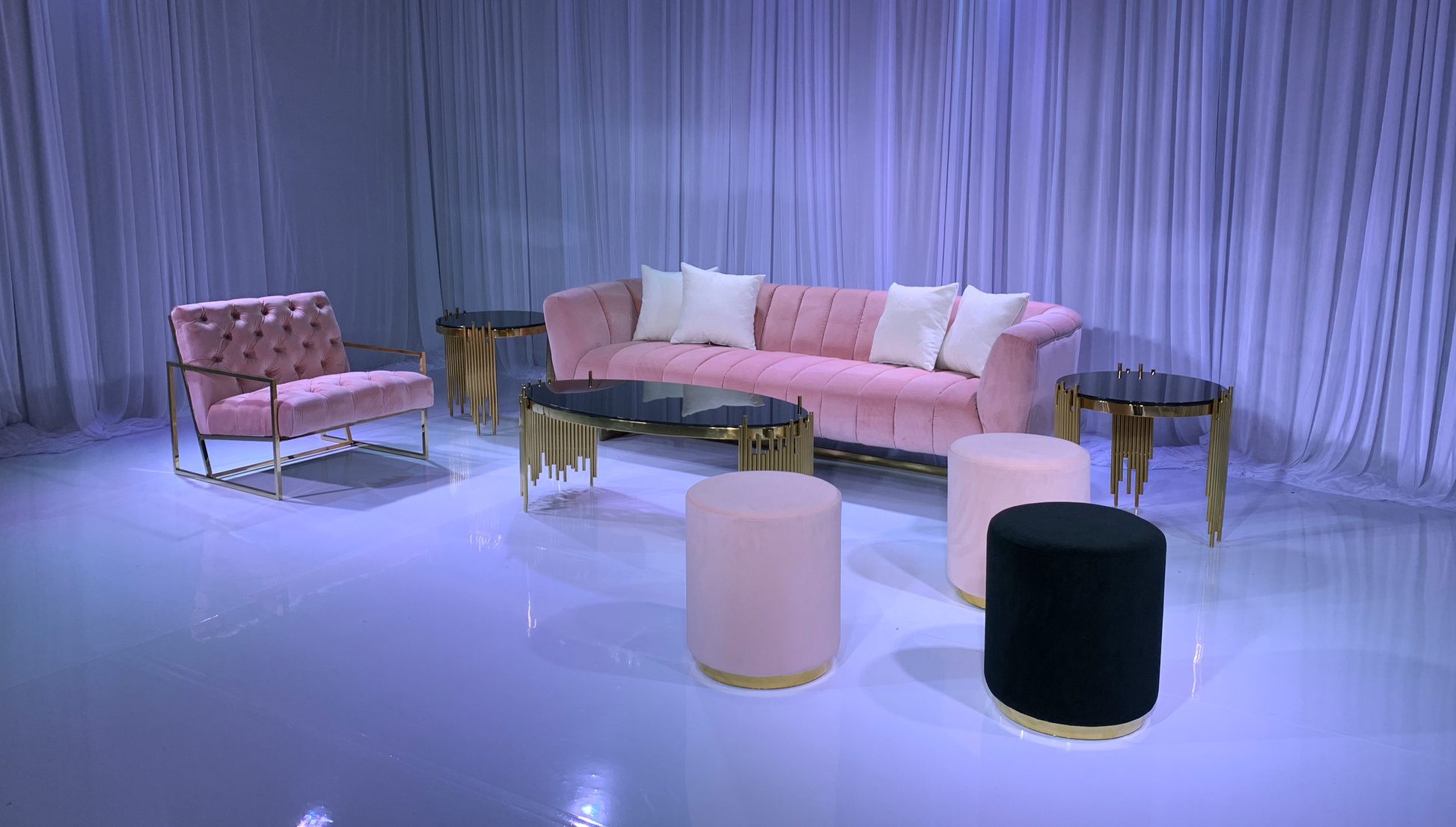 AVENUE SOFA GROUPING 4 - BLUSH