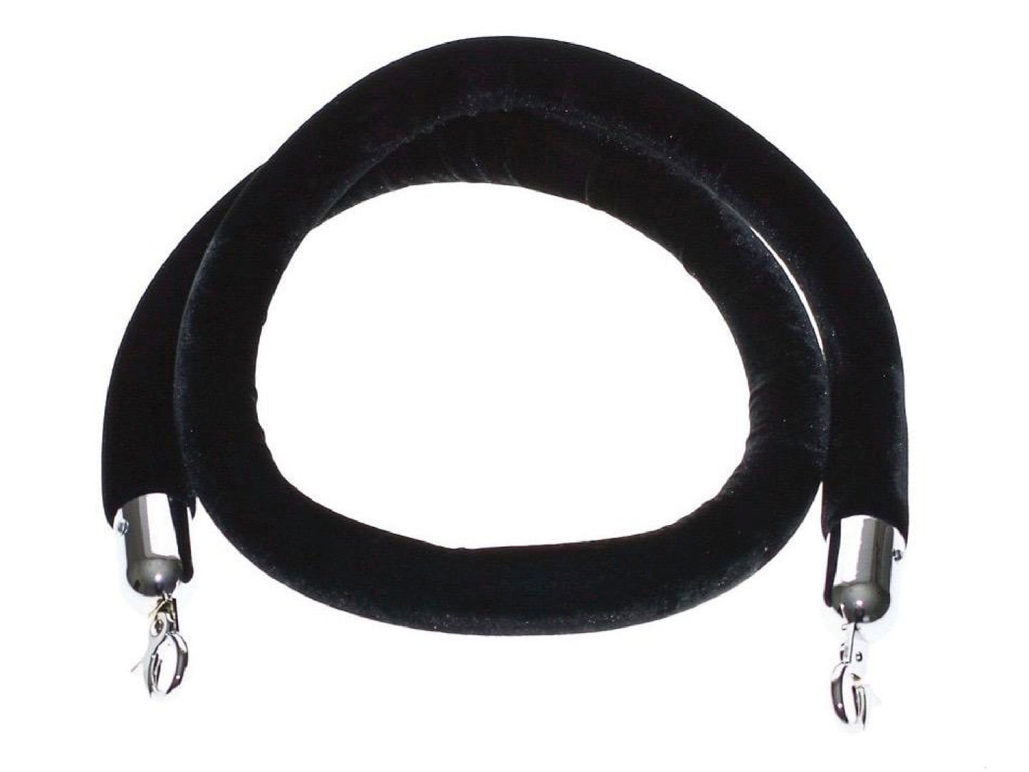 VELVET ROPE w/ CHROME CLASP - BLACK | 6FT