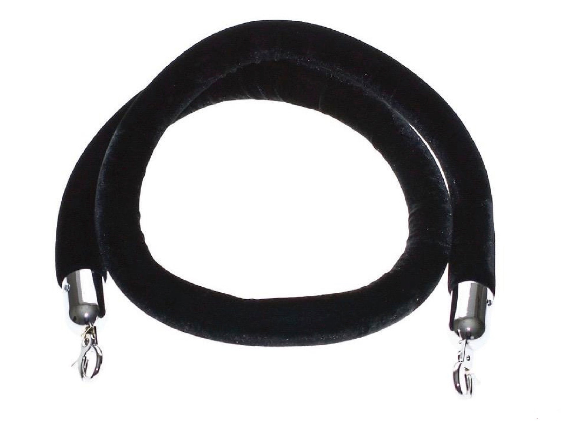 VELVET ROPE w/ CHROME CLASP - BLACK | 6FT