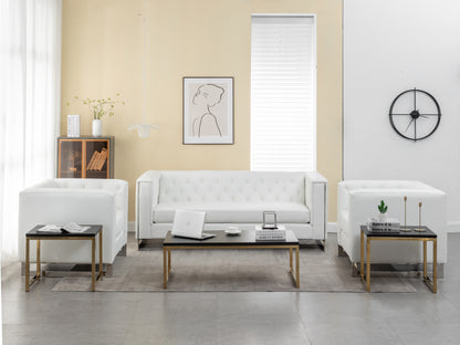 METRO CHROME ARMCHAIR - WHITE