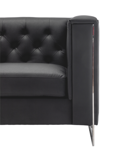 METRO CHROME ARMCHAIR - BLACK