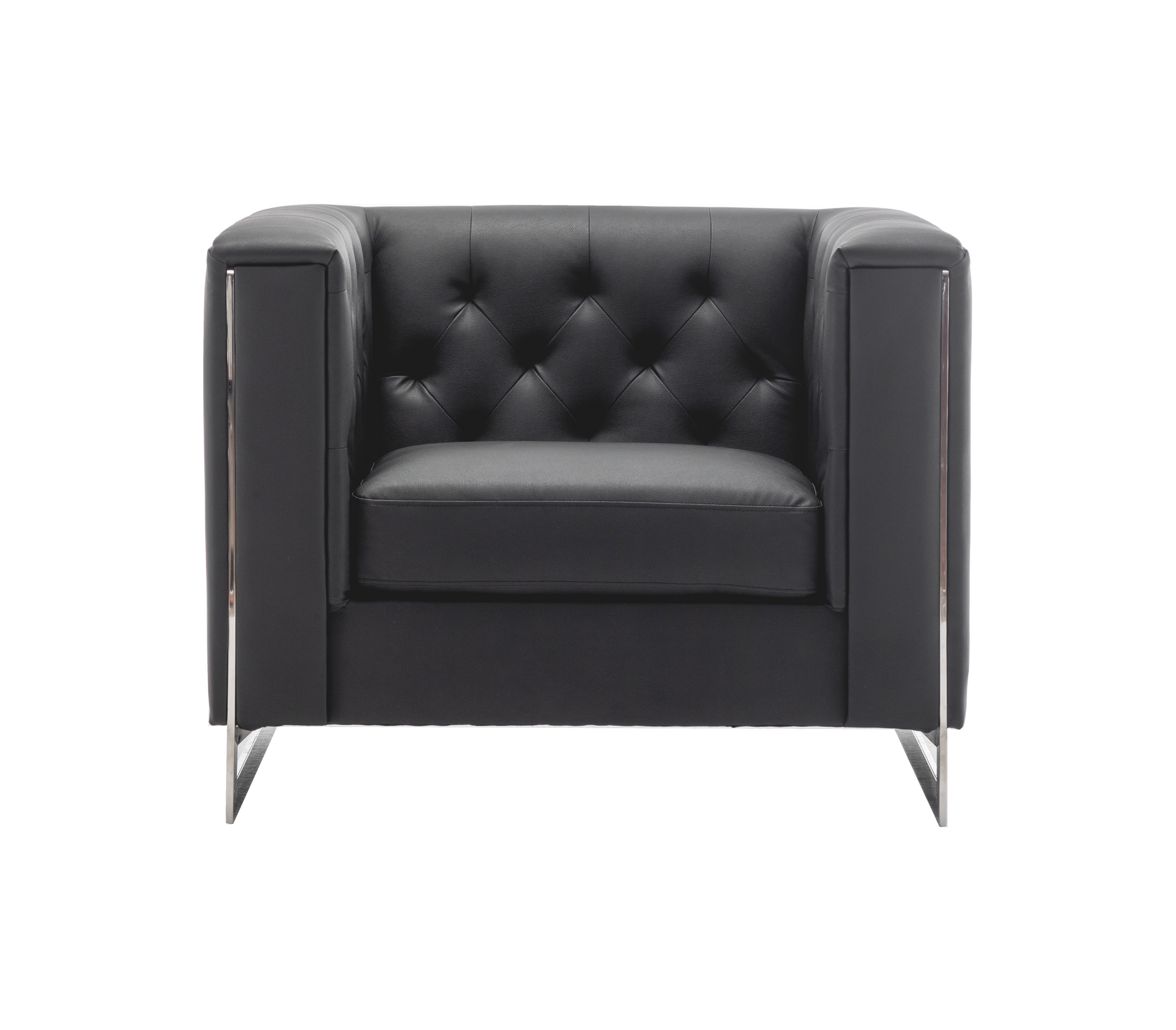 METRO CHROME ARMCHAIR - BLACK
