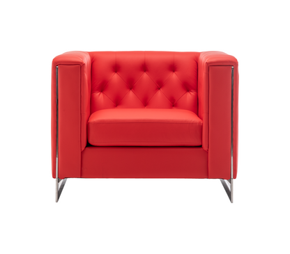 METRO CHROME ARMCHAIR - RED