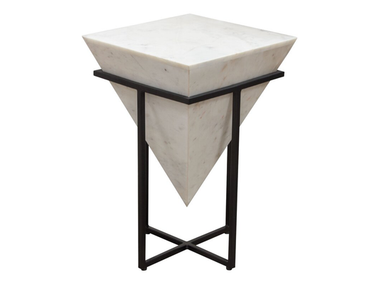 GEMSTONE ACCENT TABLE - WHITE