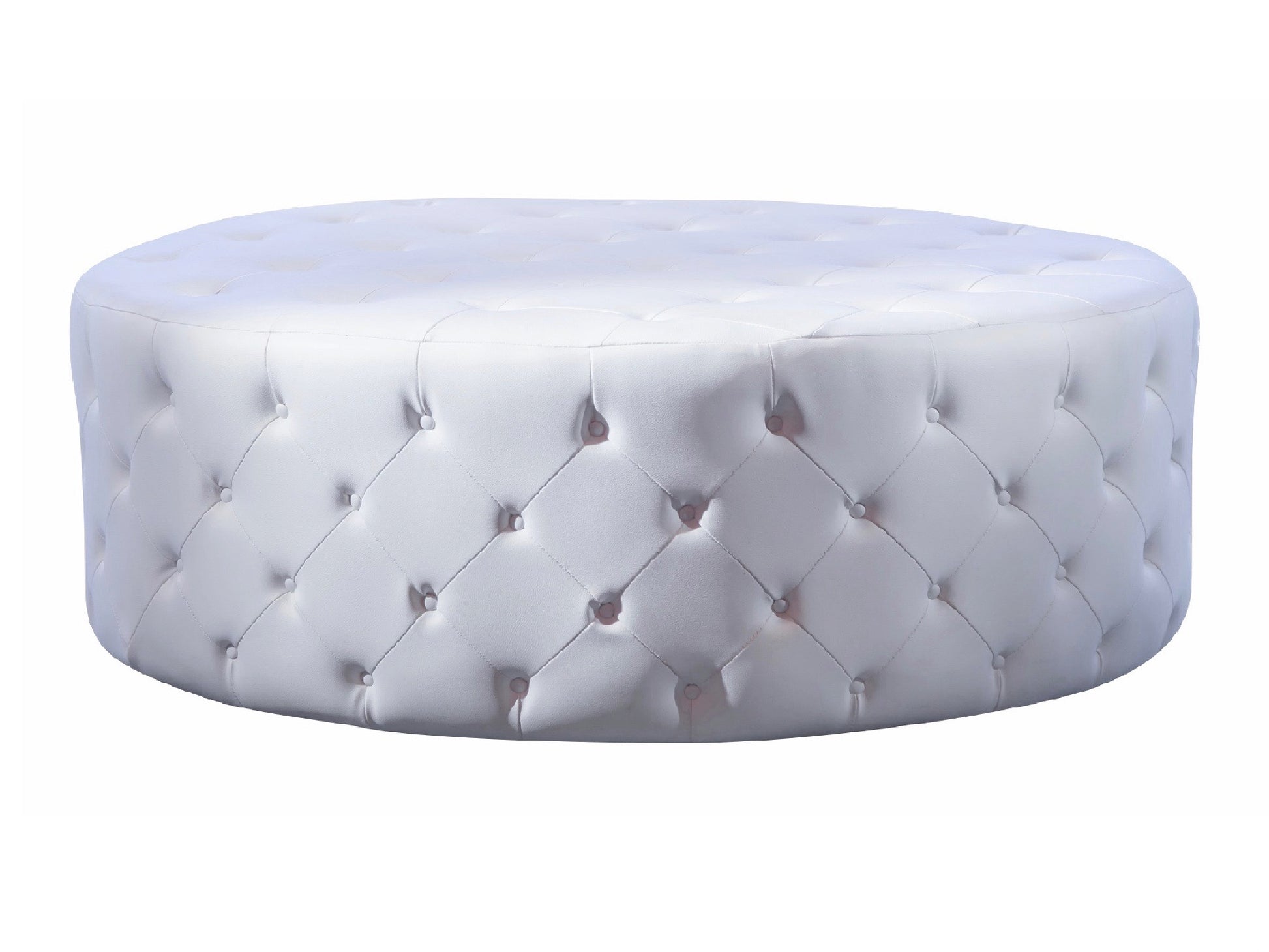 LENOX ROUND OTTOMAN - WHITE