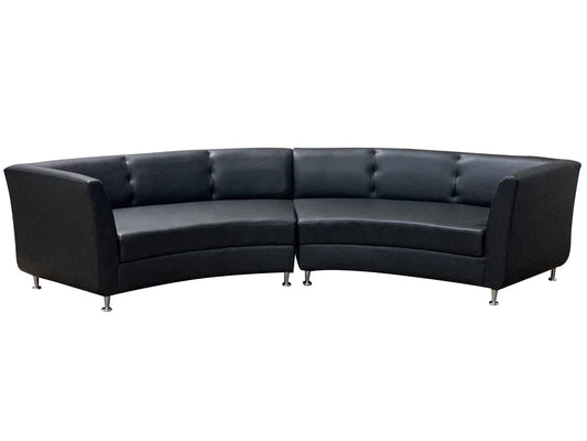 LUXURY 2PC CURVED SOFA - BLACK