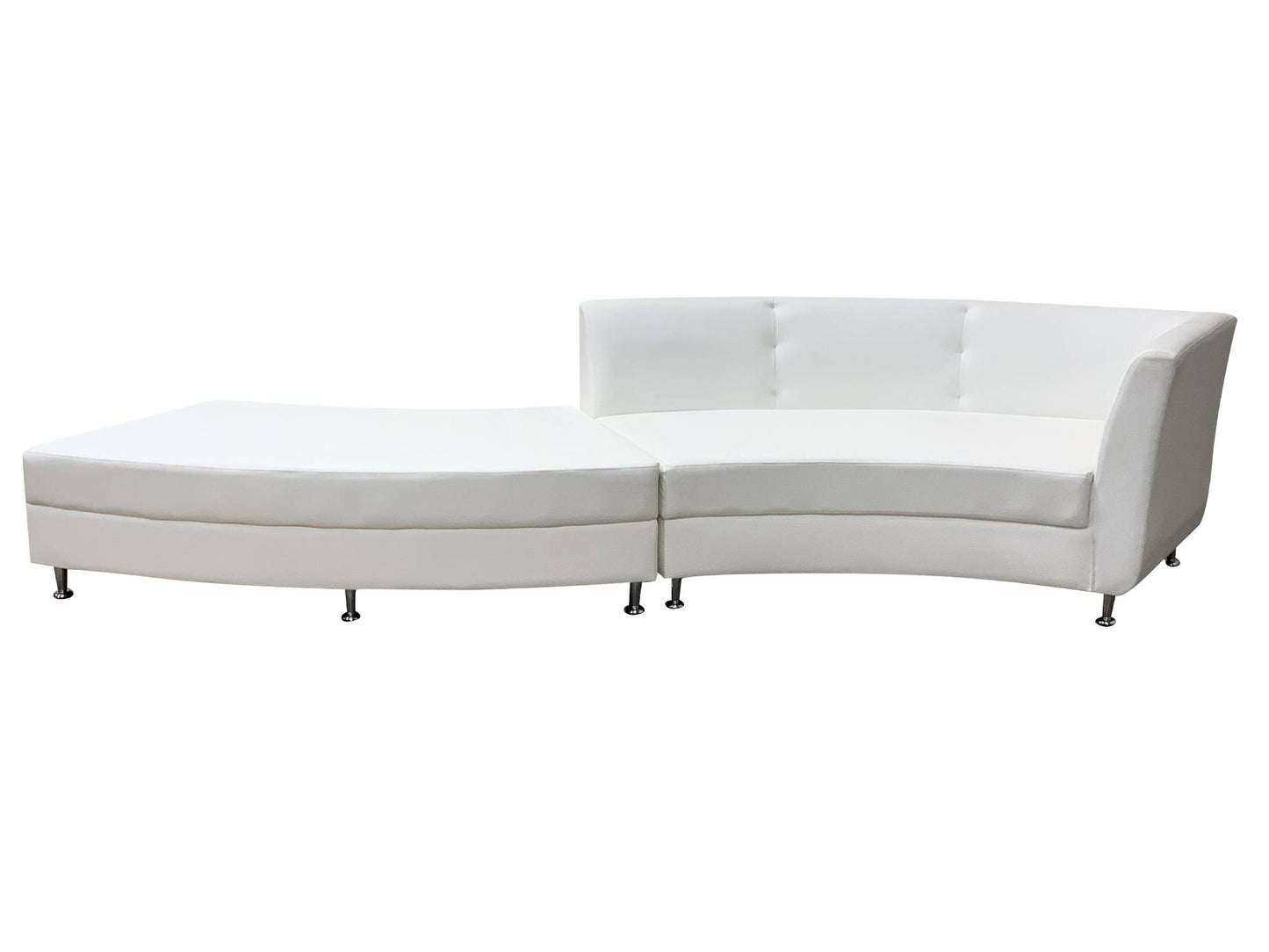 LUXURY 2PC SERPENTINE SOFA - WHITE