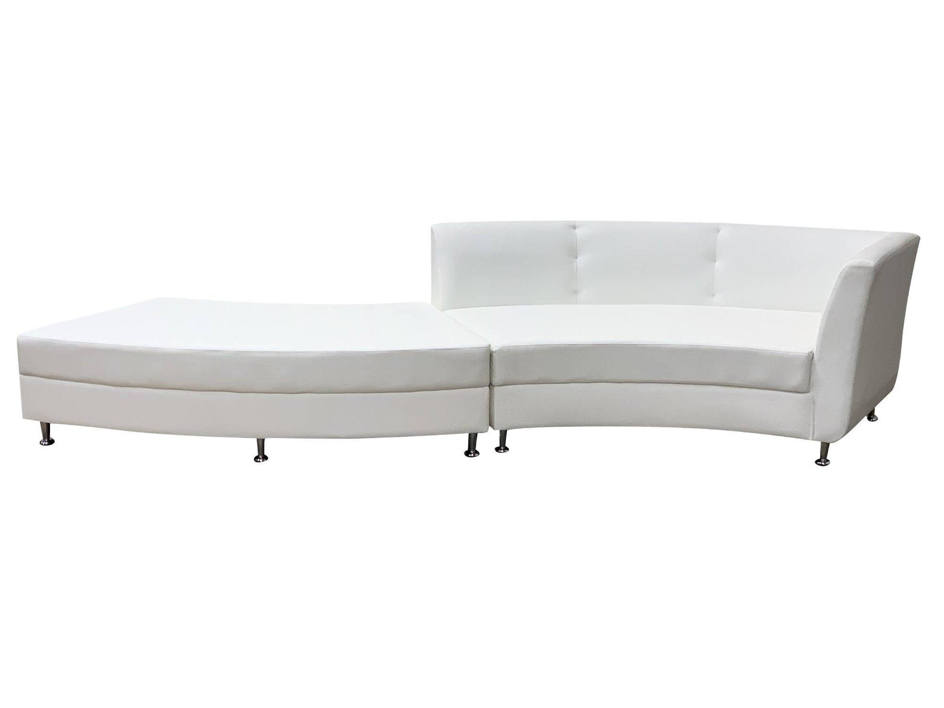 LUXURY 2PC SERPENTINE SOFA - WHITE