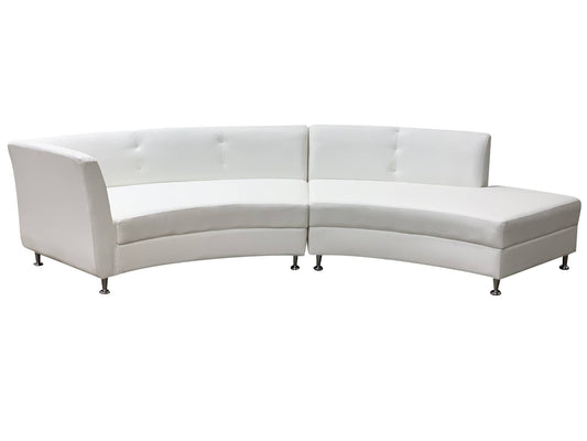 LUXURY 2PC SEMI-BACK SOFA - WHITE