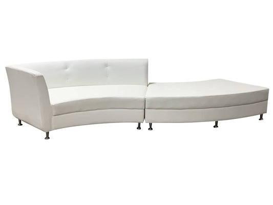 LUXURY 2PC SERPENTINE SOFA - WHITE