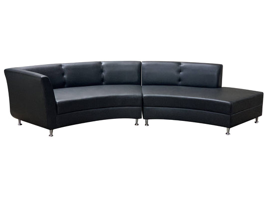 LUXURY 2PC SEMI-BACK SOFA - BLACK