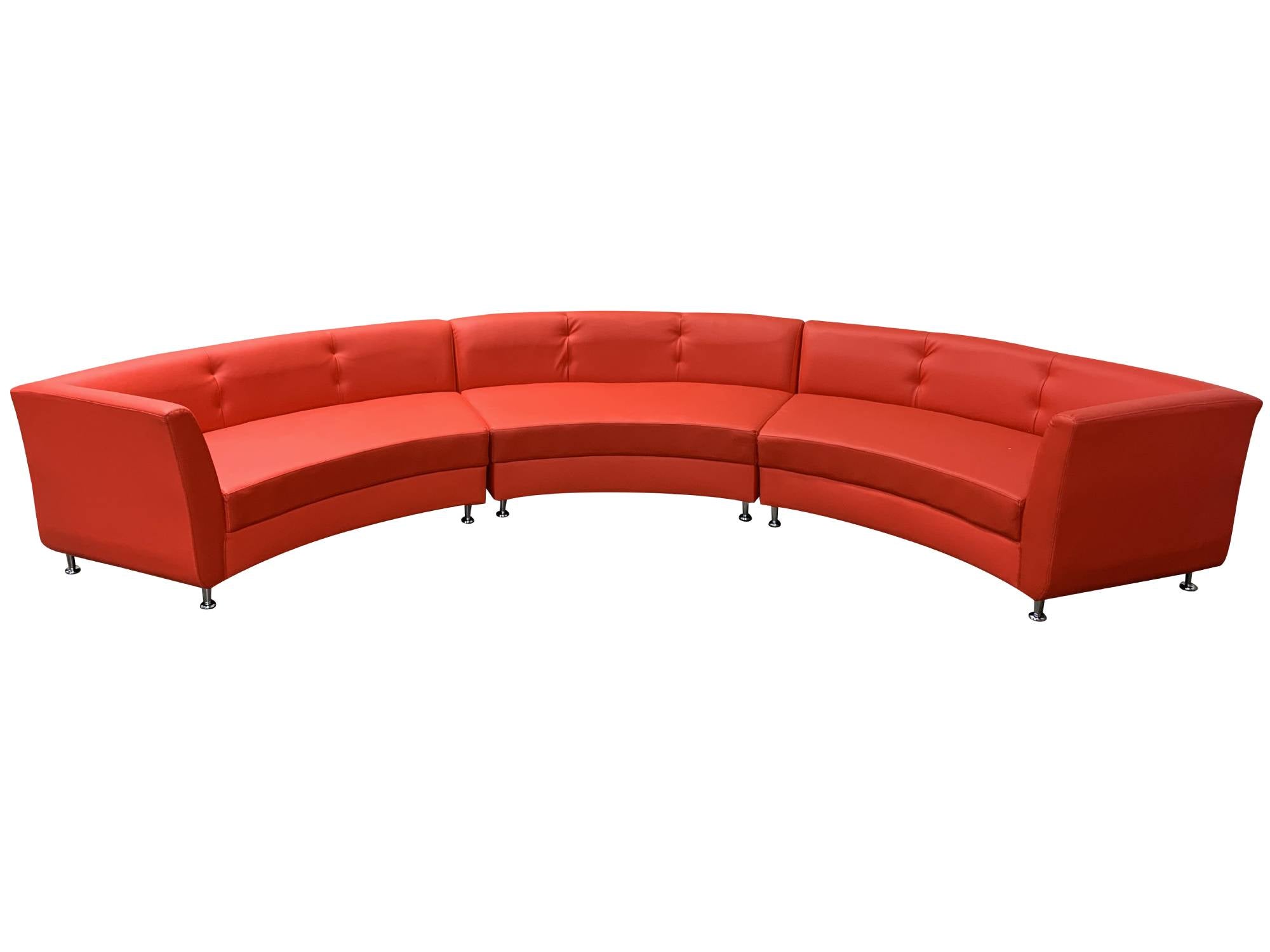 LUXURY 3PC CURVED SOFA - RED