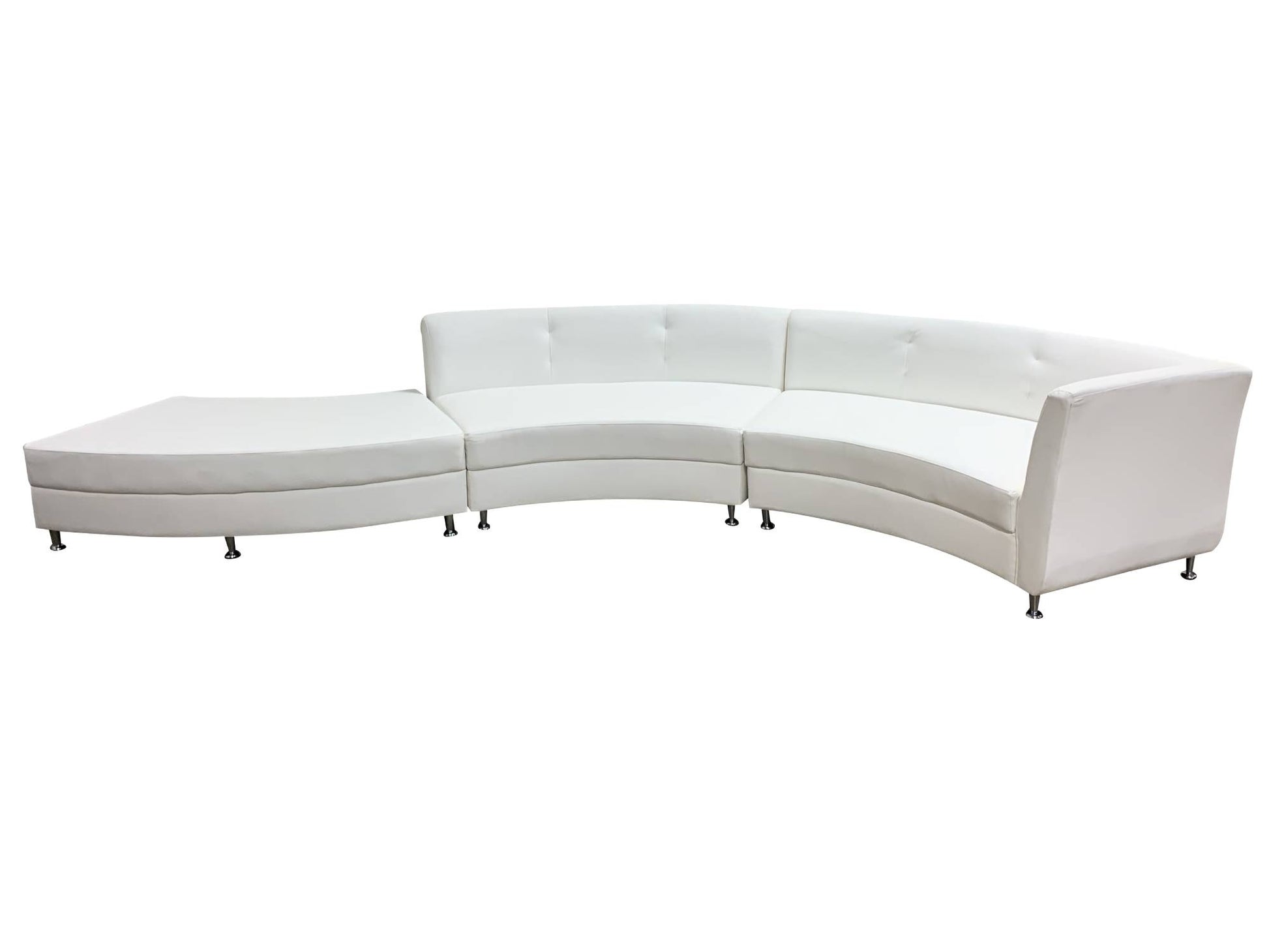 LUXURY 3PC SERPENTINE SOFA - WHITE