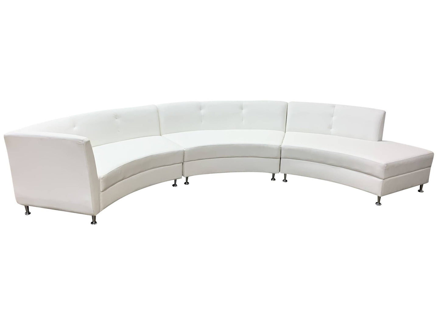 LUXURY 3PC SEMI-BACK SOFA - WHITE