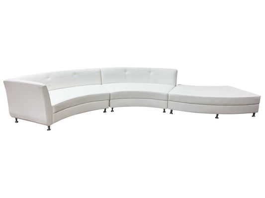 LUXURY 3PC SERPENTINE SOFA - WHITE