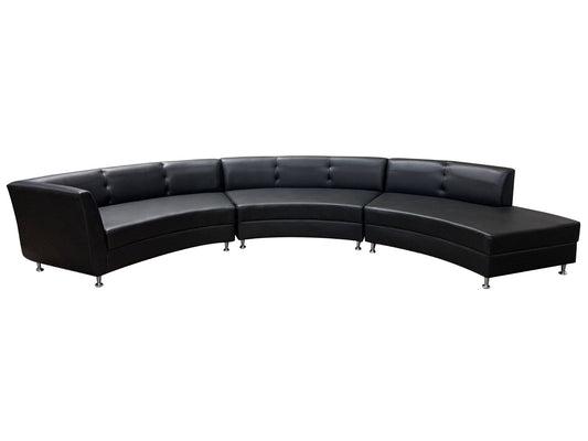 LUXURY 3PC SEMI-BACK SOFA - BLACK
