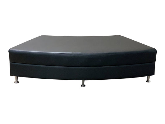 LUXURY QTR CIRCLE OTTOMAN - BLACK