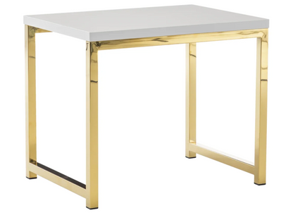 METRO ACCENT TABLE - WHITE/GOLD