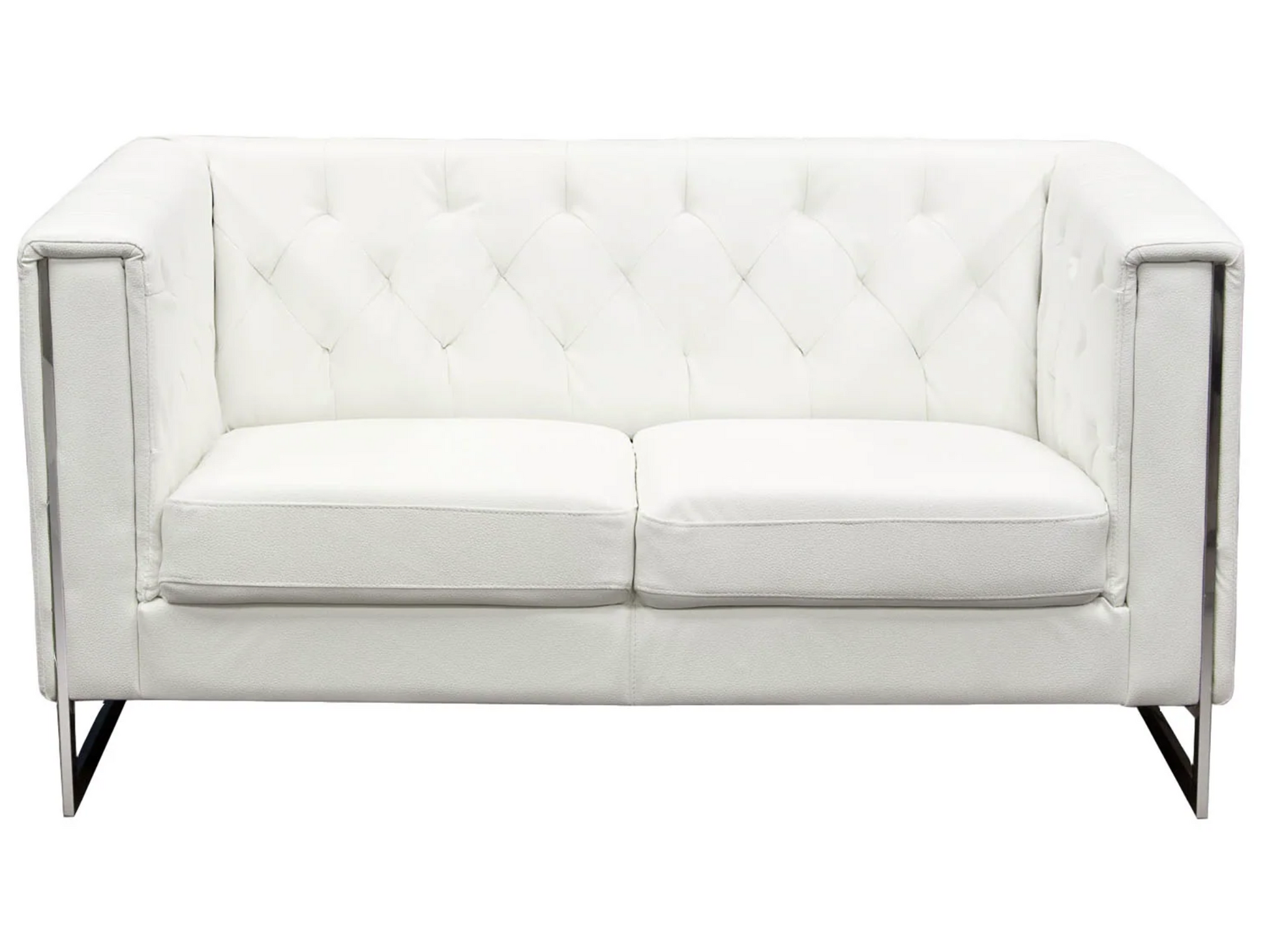 METRO CHROME LOVESEAT - WHITE