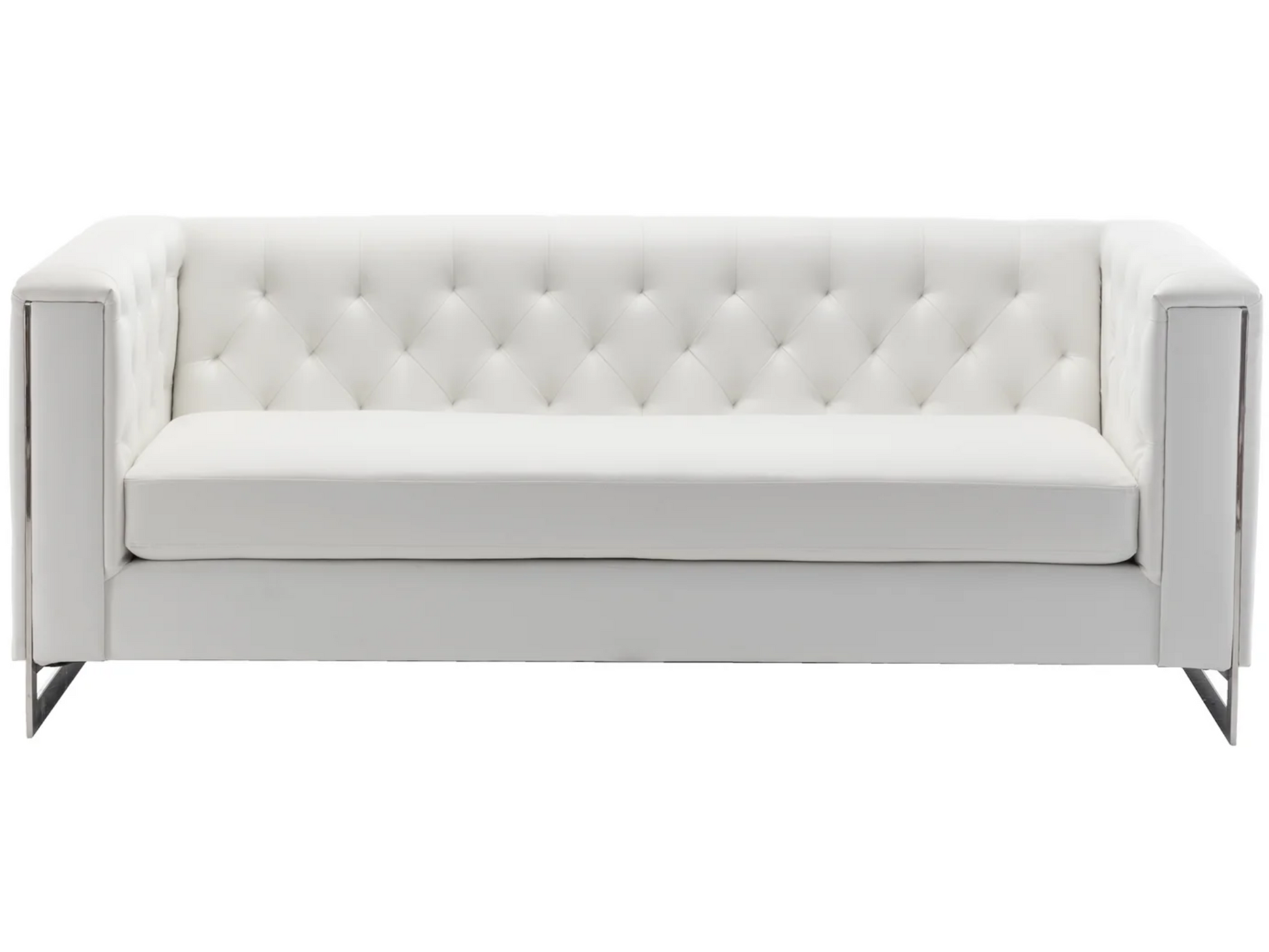 METRO CHROME SOFA - WHITE