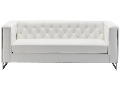 METRO CHROME SOFA - WHITE