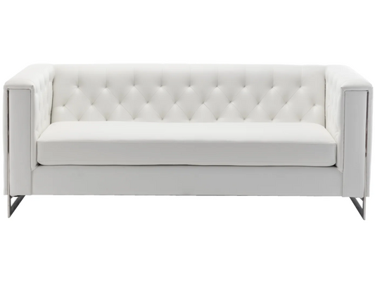 METRO CHROME SOFA - WHITE