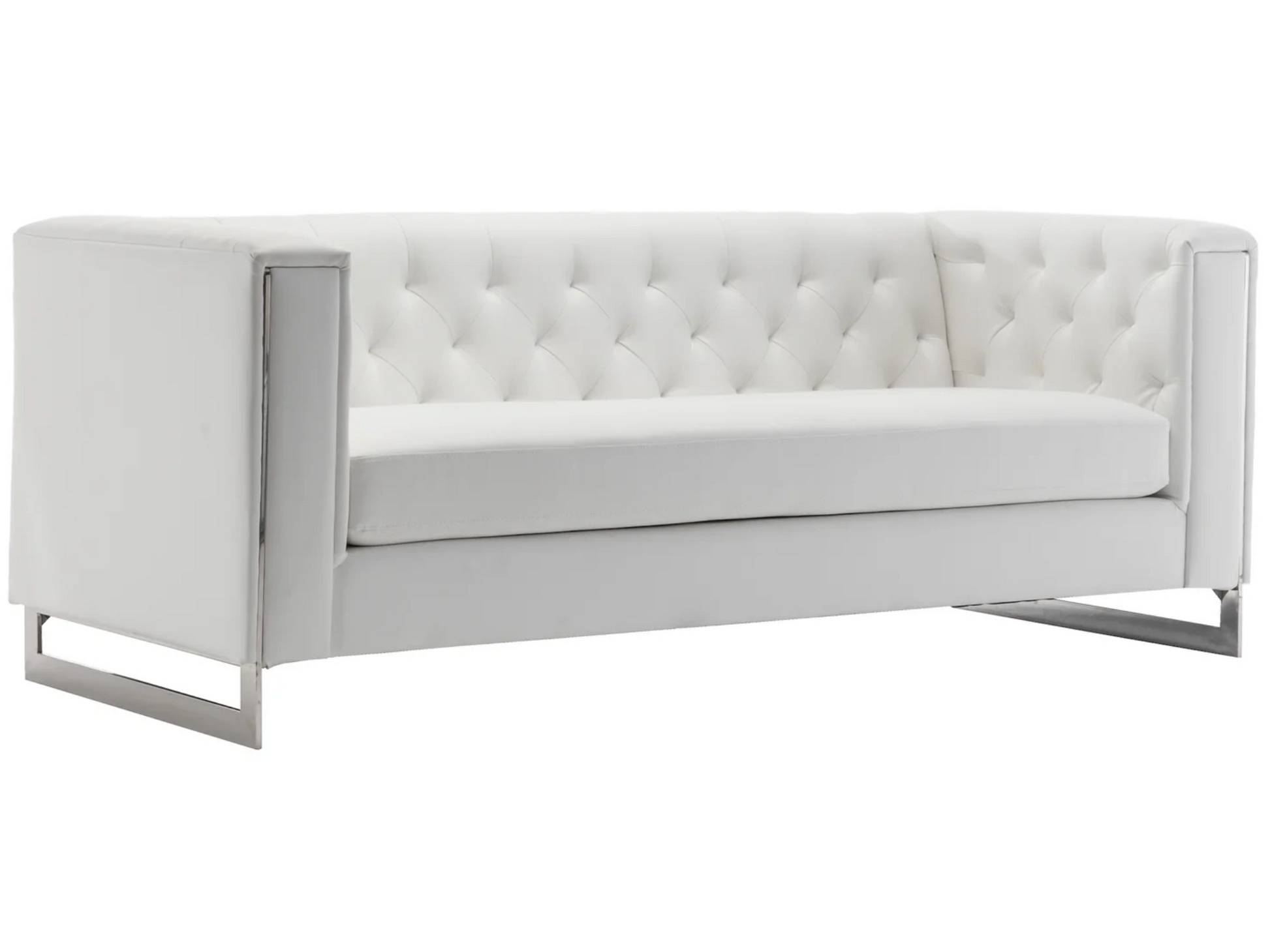 METRO CHROME SOFA - WHITE