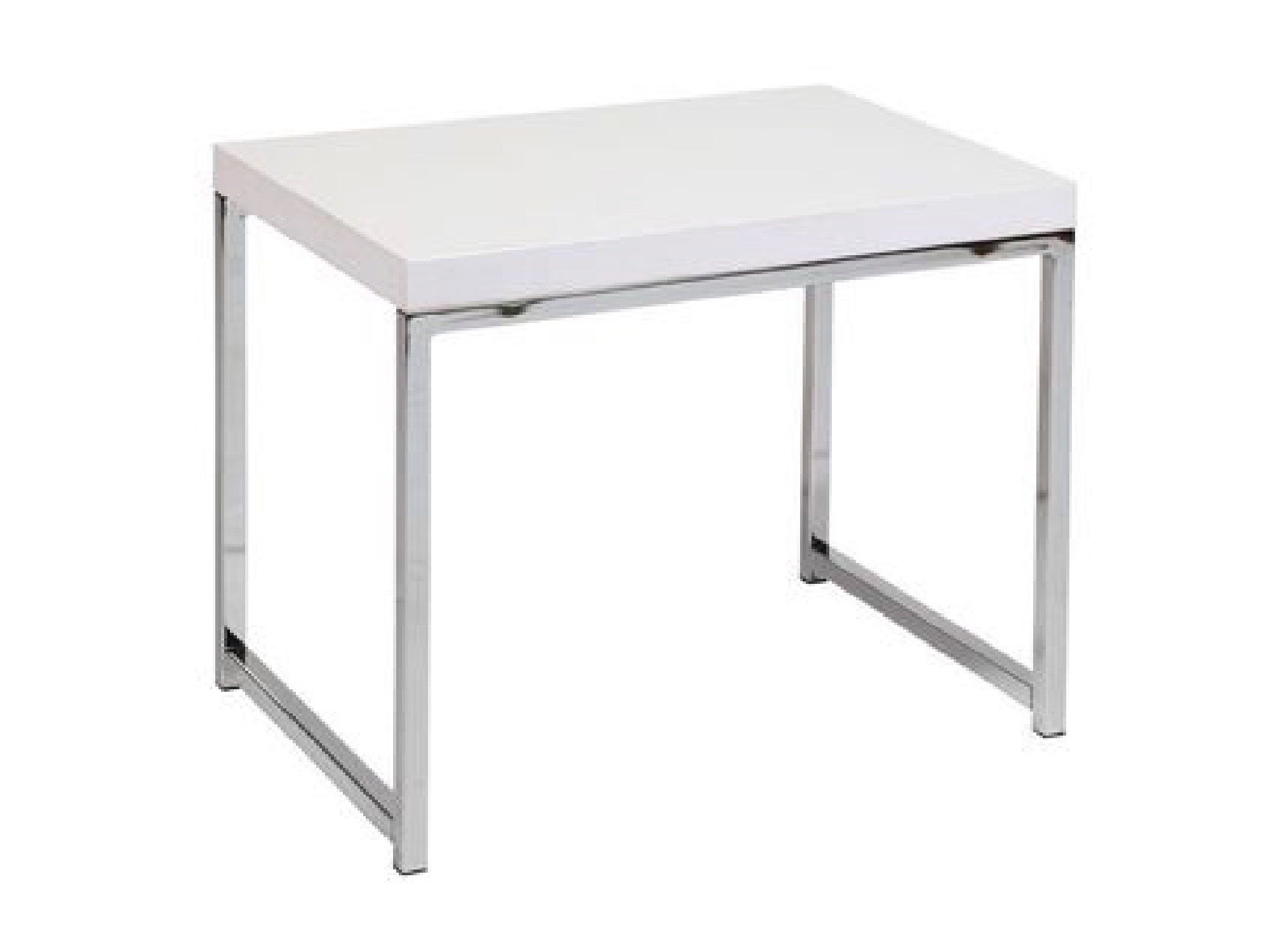 METRO ACCENT TABLE - WHITE/CHROME