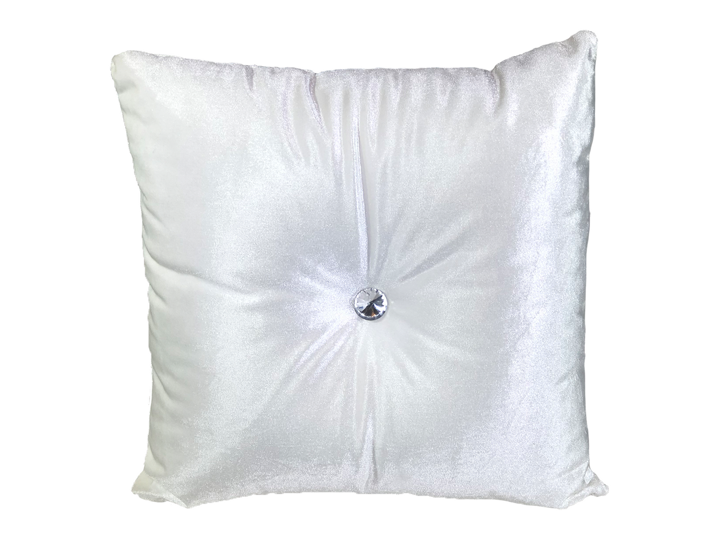 MICROSUEDE PILLOW - WHITE SQUARE RHINESTONE