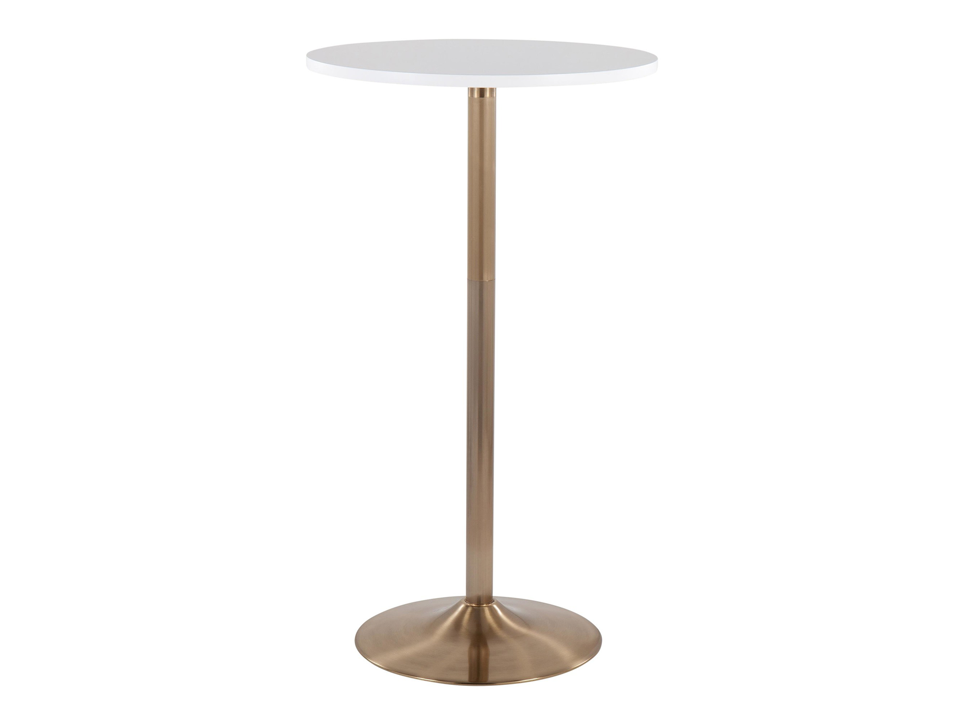 PUB HIGHBOY - WHITE w/ GOLD BASE