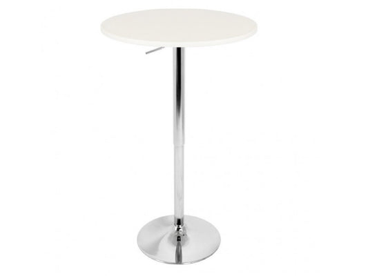 PUB HIGHBOY - WHITE W/ CHROME BASE