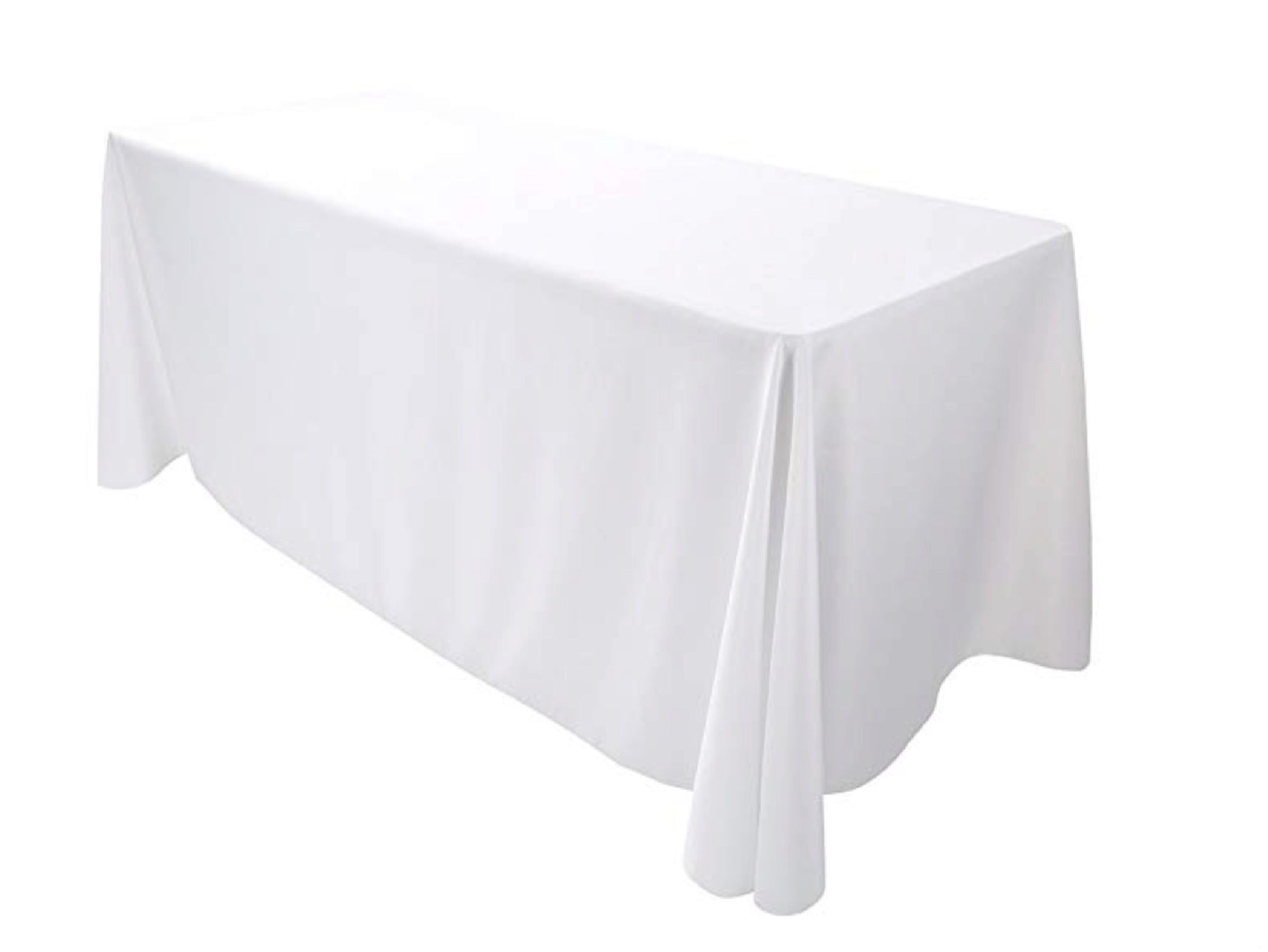 RECTANGULAR POLY LINEN | 90” x 132” - WHITE