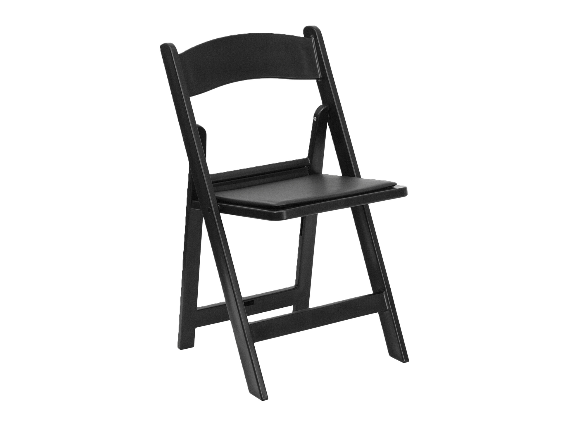 RESIN PADDED FOLDING CHAIR - BLACK