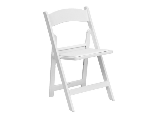 RESIN PADDED FOLDING CHAIR - WHITE