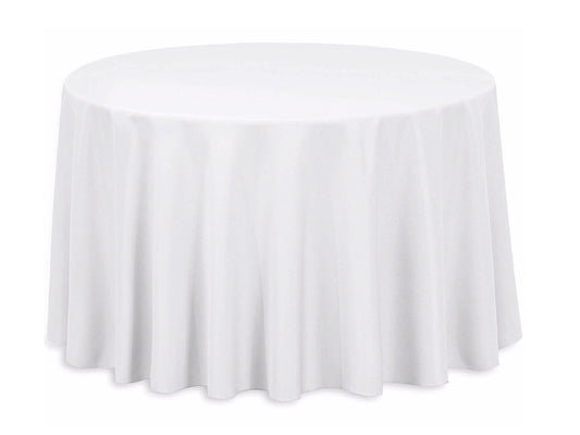 ROUND POLY LINEN - WHITE | 120"
