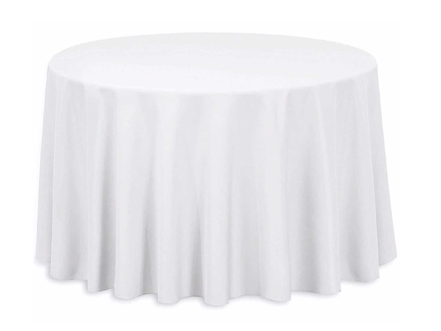 ROUND POLY LINEN - WHITE | 132"