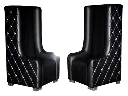 ROYALTY DIAMOND THRONE CHAIR - BLACK