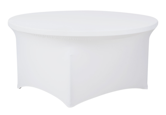 ROUND SPANDEX LINEN | 48” - WHITE