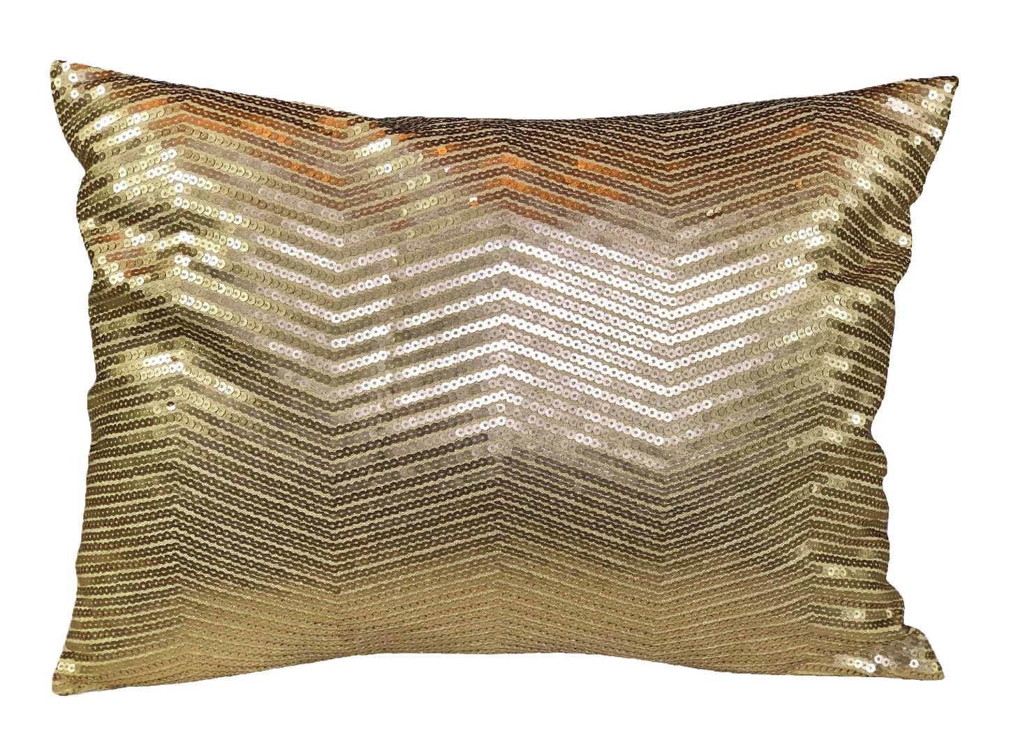 SEQUIN PILLOW - GOLD CHEVRON